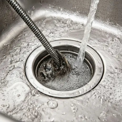 Professional drain cleaning Phoenix - drain snake clearing kitchen sink clog