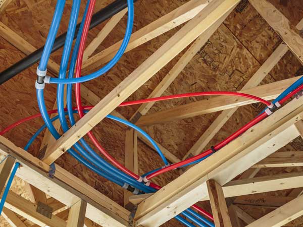 Whole house repiping Phoenix - PEX water supply lines in attic installation
